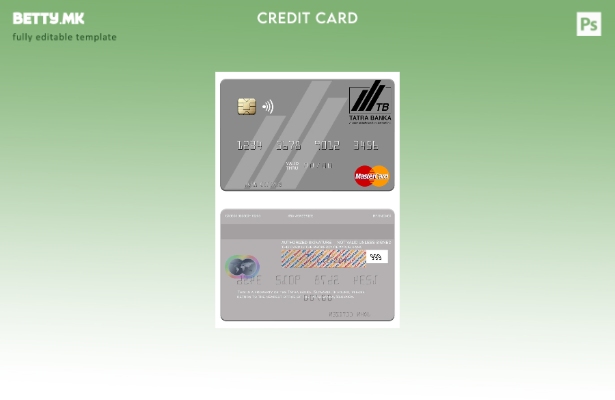 Шаблон за мастер картички во модерен стил Словачка Tatra Banka